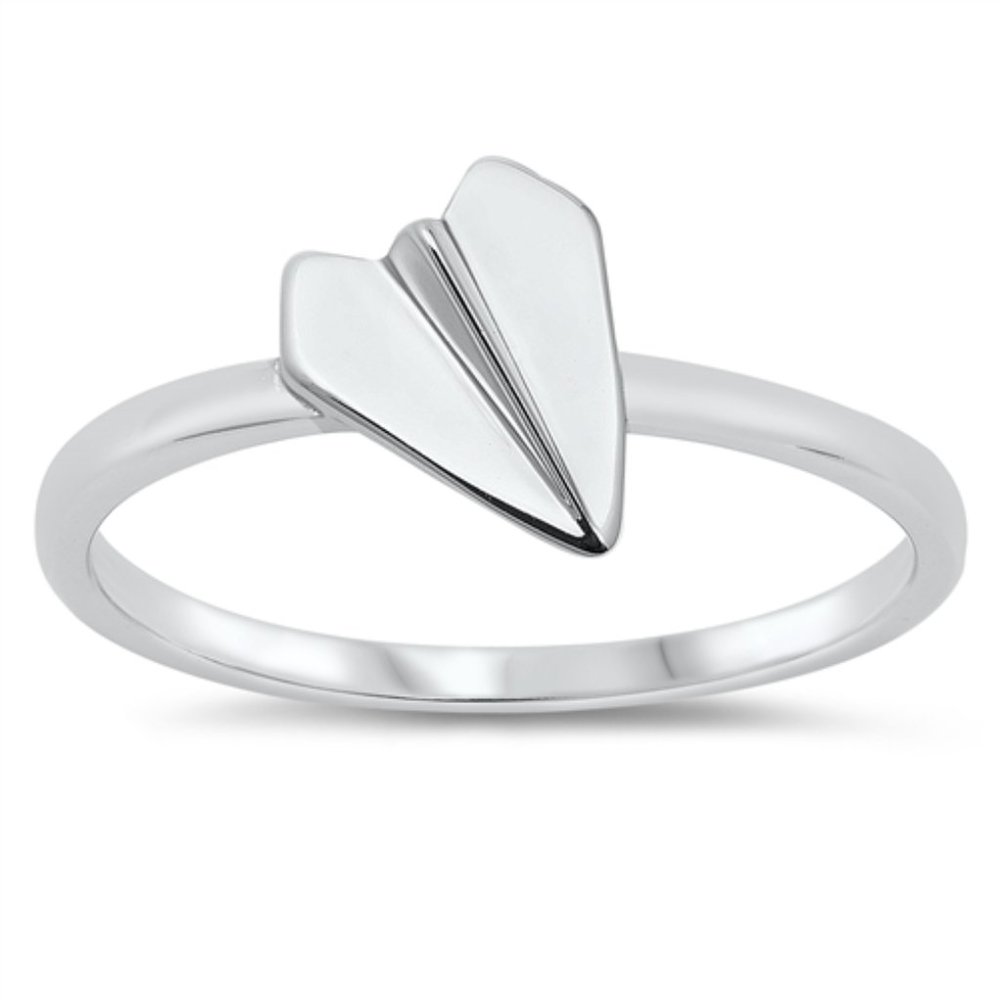 Sterling Silver Paperplane Ring 925 Fashion Band